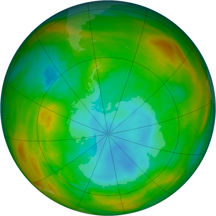 Antarctic ozone map for 04 August 1981